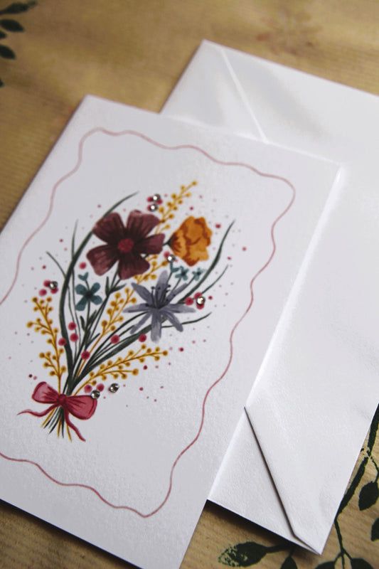 Floral bouquet A6 Cards, set of 3: Mother’s Day greeting card, flowers, Handmade