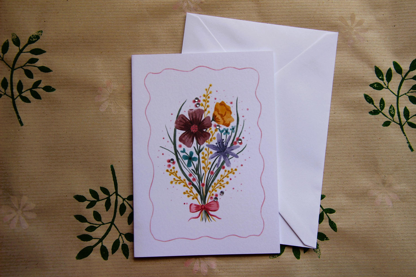 Floral bouquet A6 Cards, set of 3: Mother’s Day greeting card, flowers, Handmade