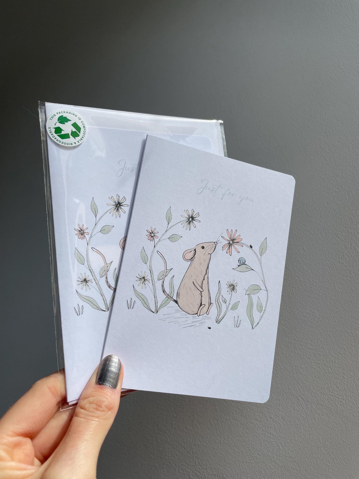 Mouse A6 Cards, set of 3: Handmade, FAST DELIVERY