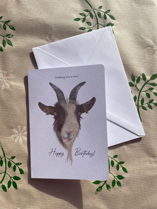 Cheeky Goat A6 Cards, pack of 3: Handrawn, funny animal card