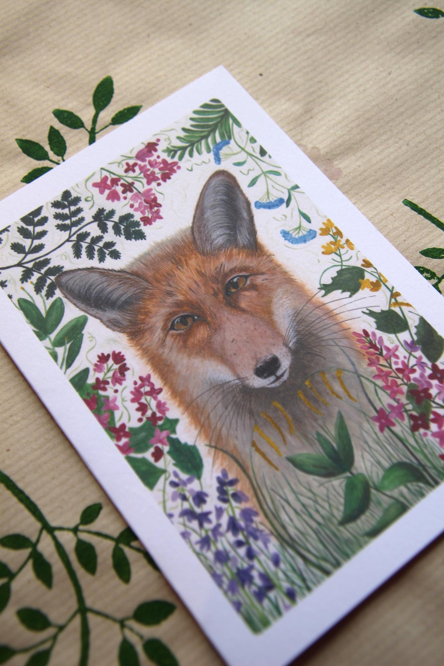 Foxy A6 Cards, set of 3: Painting, Handmade