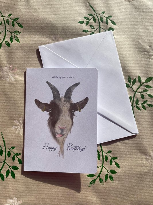 Cheeky Goat A6 Cards, pack of 3: Handrawn, funny animal card
