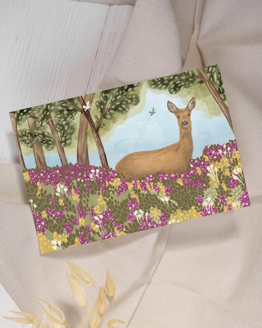 Deer A6 Cards (Set of 3) - Handmade Animal Art Card, FAST DELIVERY