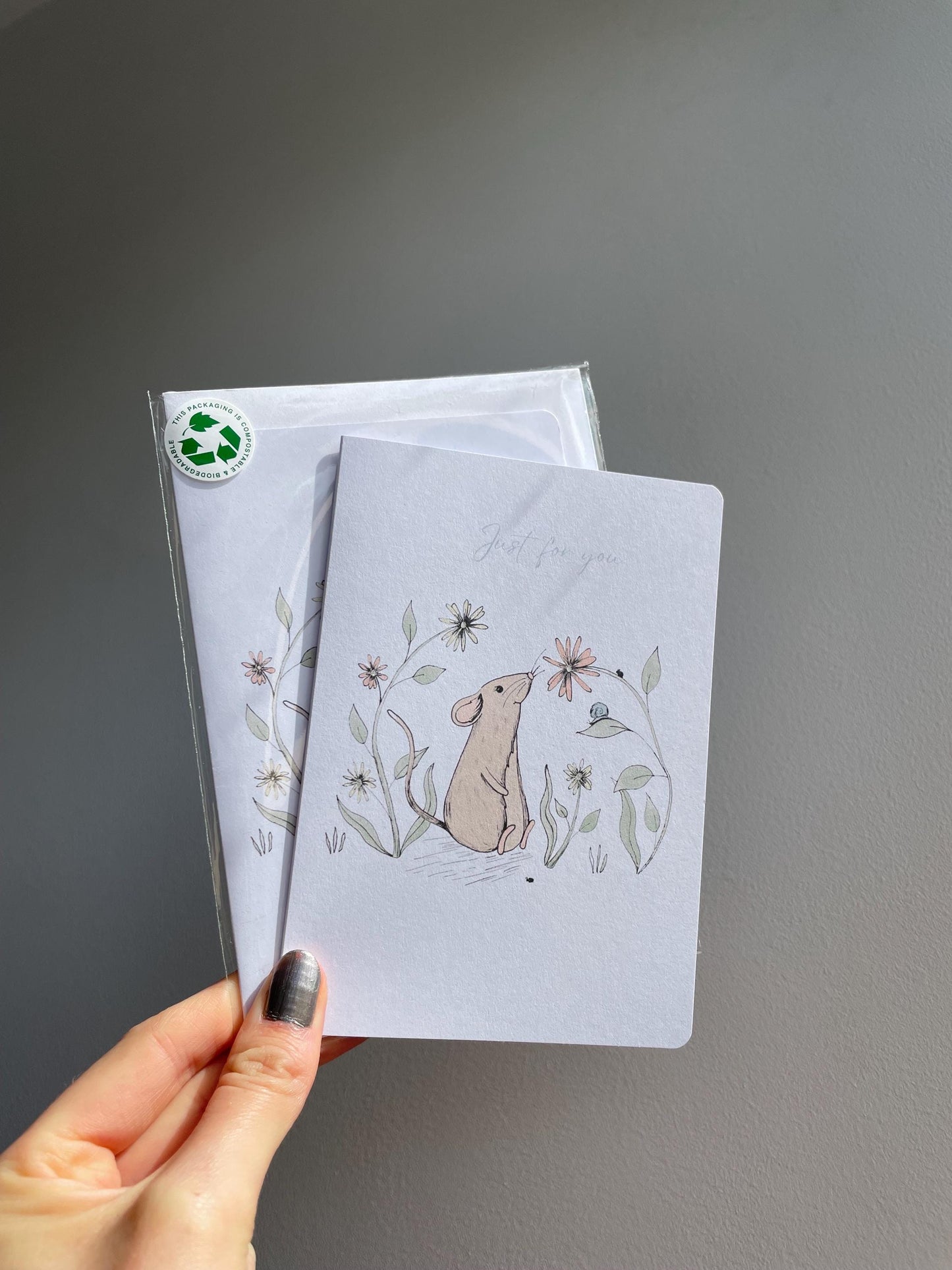 Mouse A6 Cards, set of 3: Handmade, FAST DELIVERY
