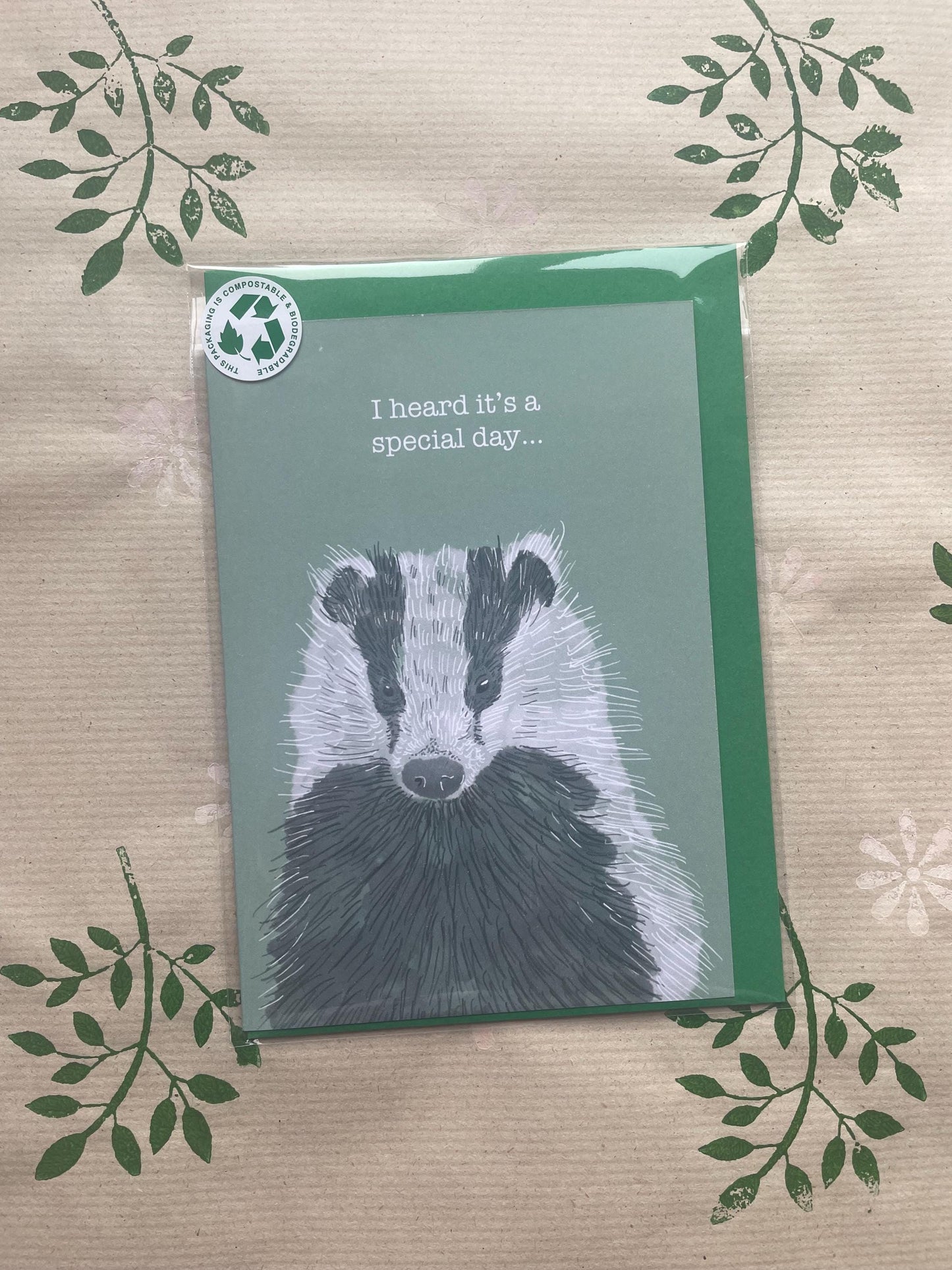 Badger A6 Cards, set of 3: animal lover greeting card pack, Handmade, FREE DELIVERY