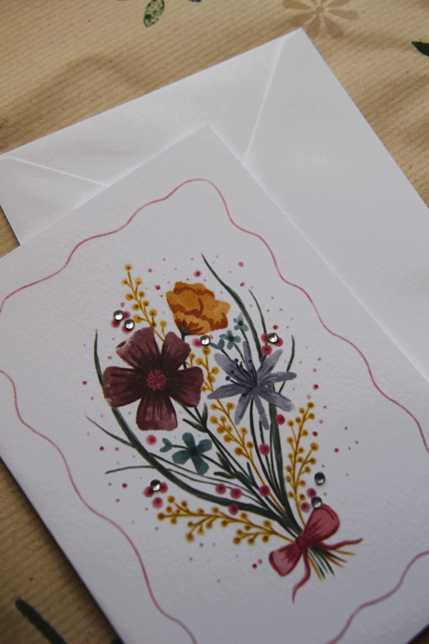 Floral bouquet A6 Cards, set of 3: Mother’s Day greeting card, flowers, Handmade