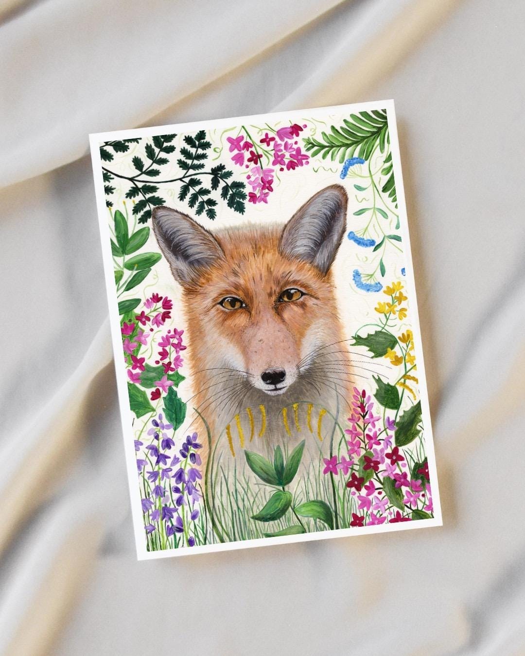 Foxy A6 Cards, set of 3: Painting, Handmade