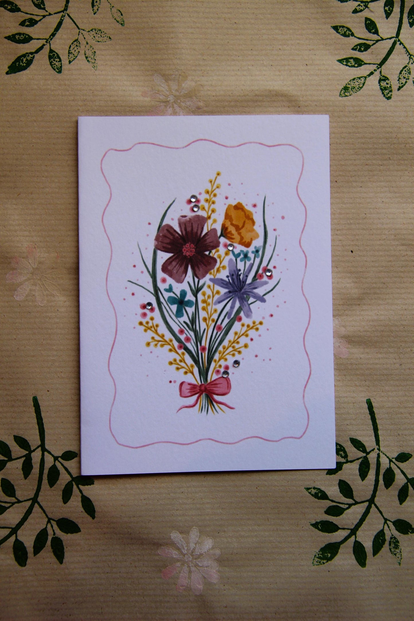 Floral bouquet A6 Cards, set of 3: Mother’s Day greeting card, flowers, Handmade