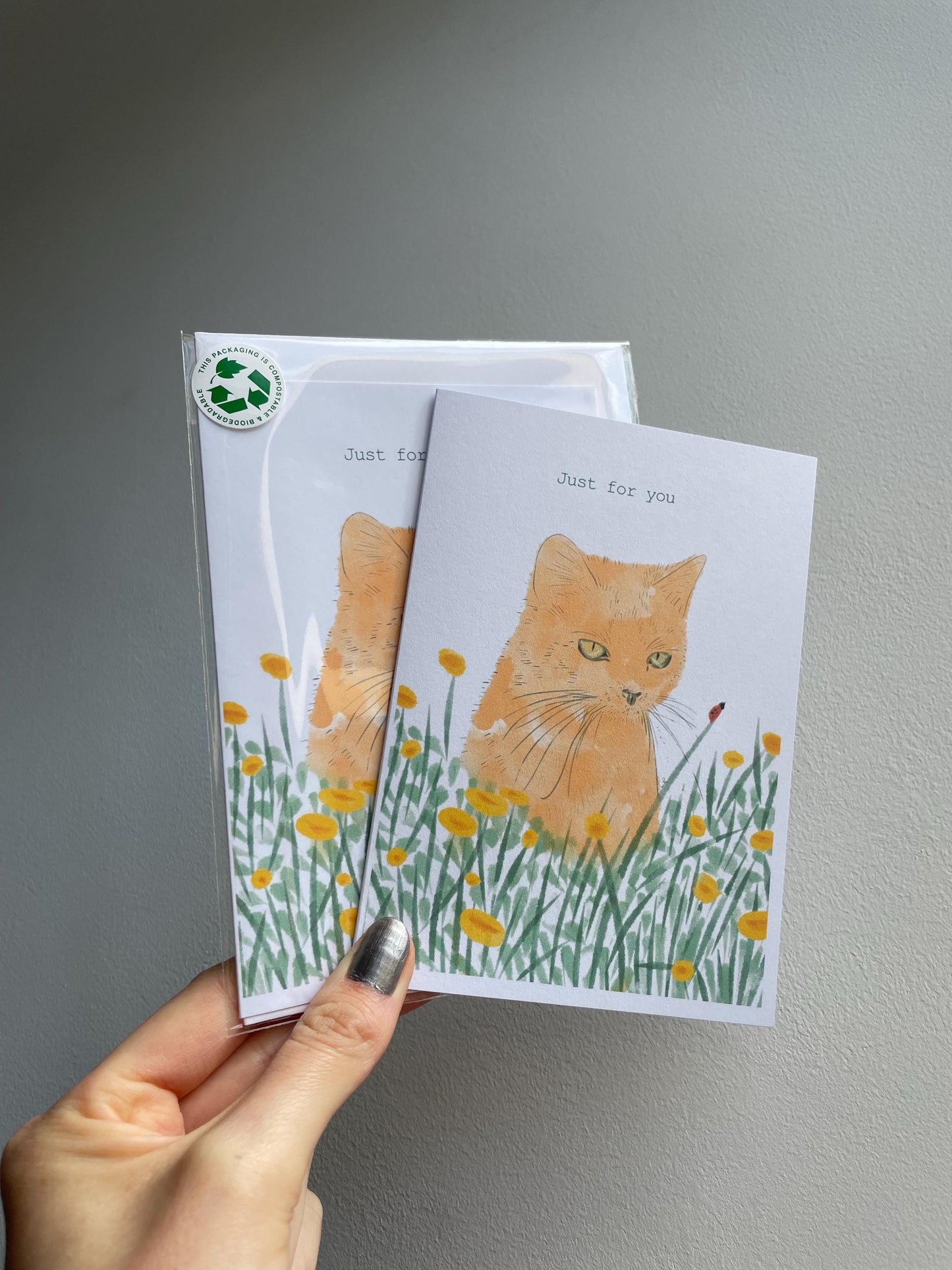 Ginger cat A6 Cards, set of 3: animal lover, Handmade, FAST DELIVERY