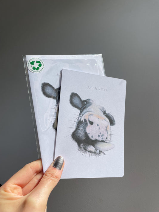 Cow A6 Cards, set of 3: Handmade, FAST DELIVERY