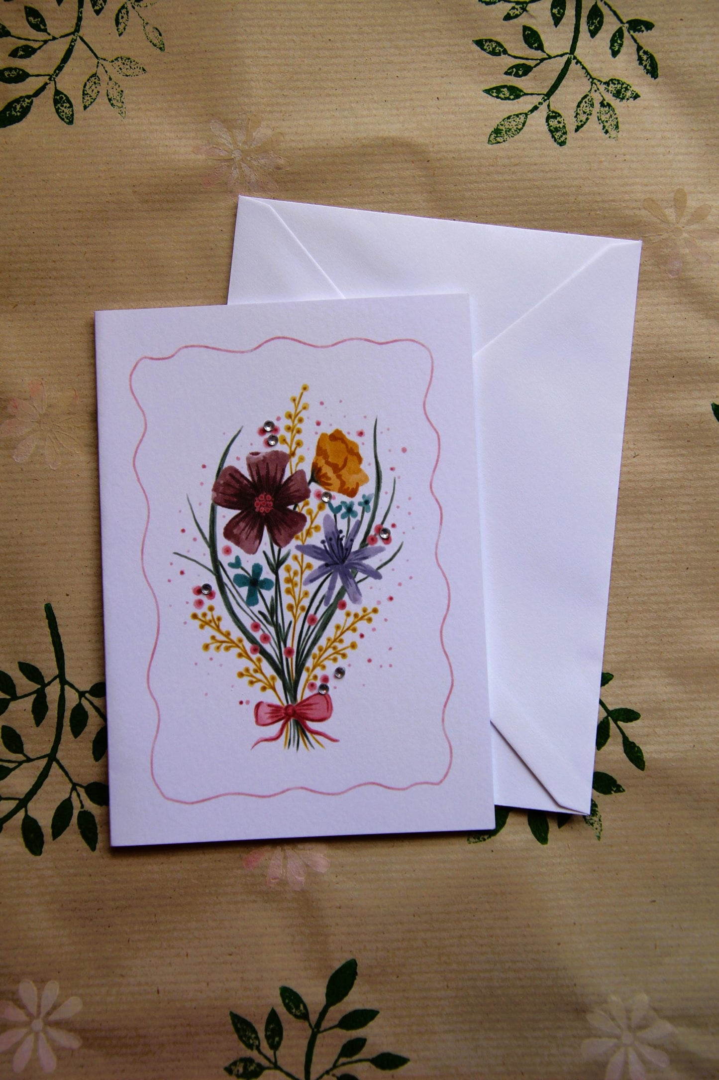 Floral bouquet A6 Cards, set of 3: Mother’s Day greeting card, flowers, Handmade