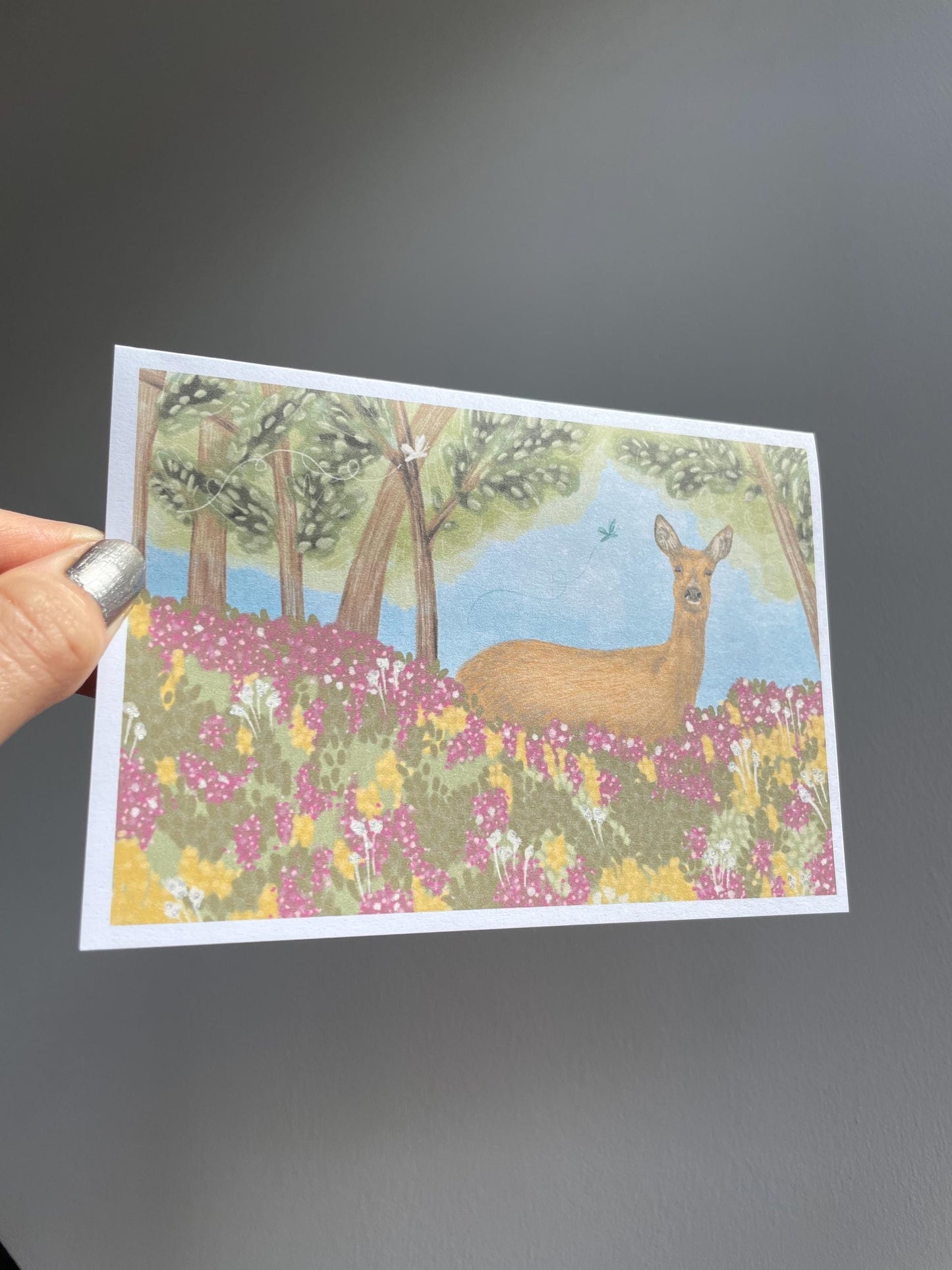 Deer A6 Cards (Set of 3) - Handmade Animal Art Card, FAST DELIVERY